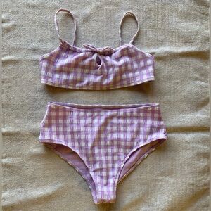 Full Tilt Purple and White Gingham Checkered Bikini Swimsuit. Great Condition!